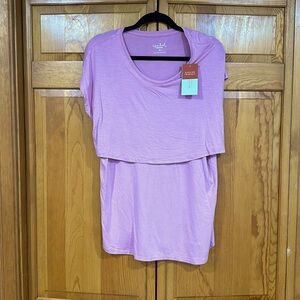 Pink maternity and nursing friendly top